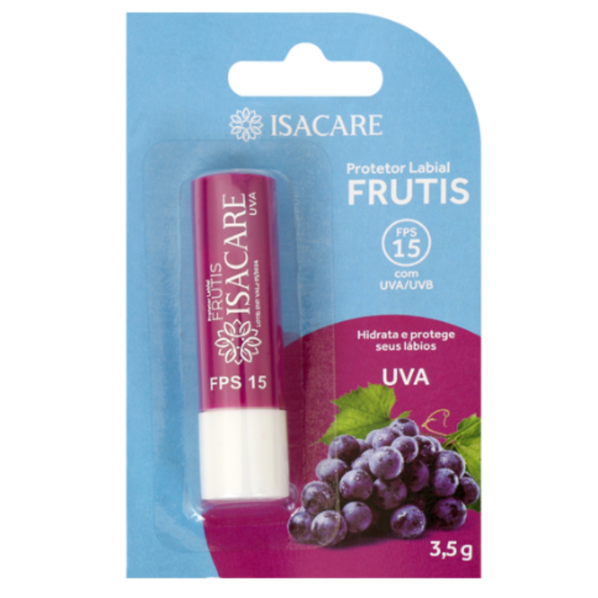 Protet Labial Isacare 3.5G Frutis Uva Fps15 Ref: 0128