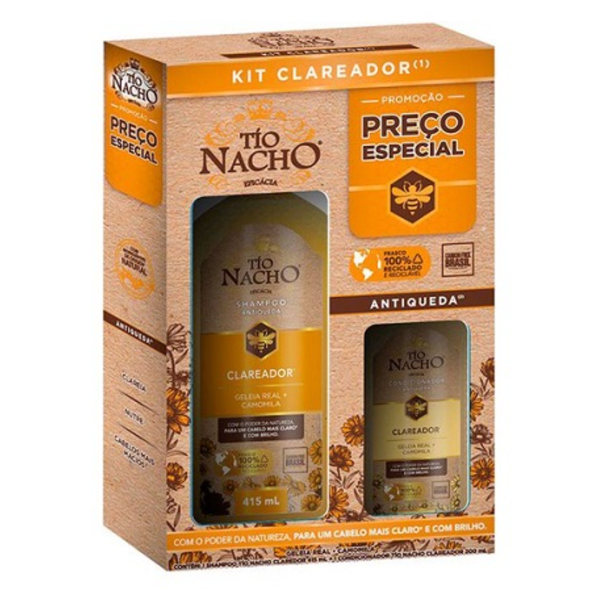 Kit Shampoo + Condicionador Tio Nacho 415/200ml Clareador