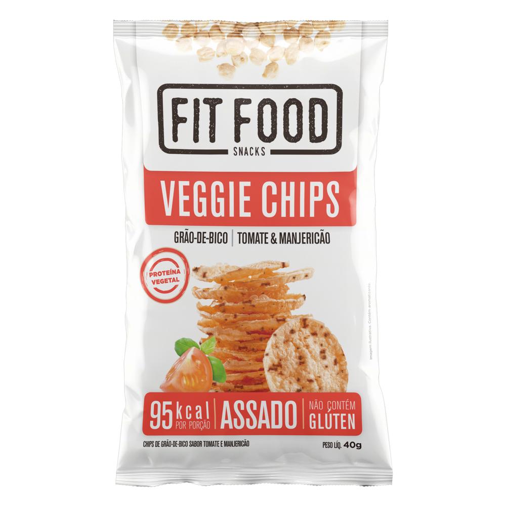 Fit Food Veggies Chips de Tomate e Mangericão 40g