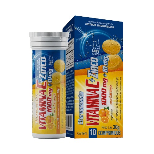 Vitamina C+Zinco 10Cp Laranja Health Labs