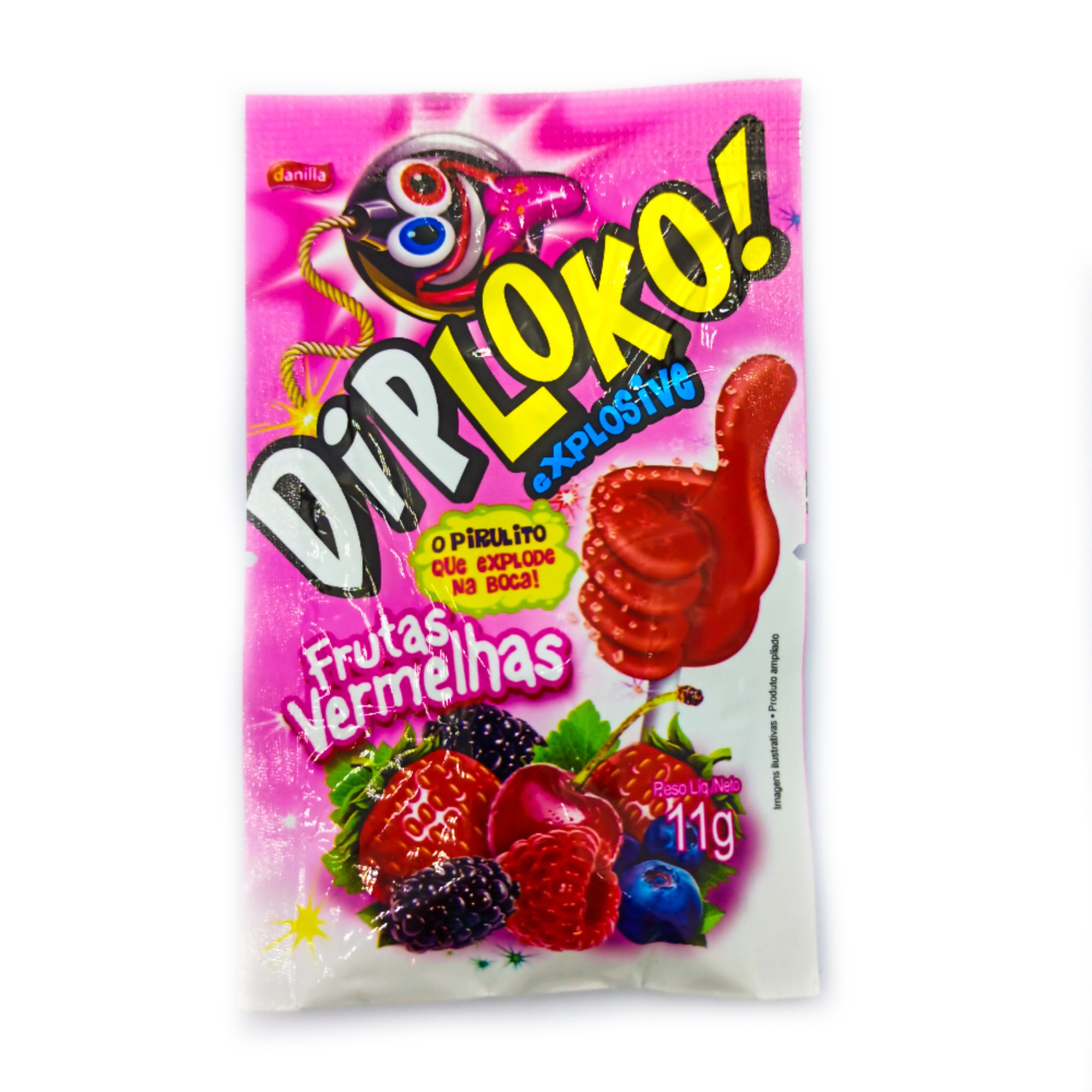 Pirulito Diploko Danilla 11G Frutas Vermelhas