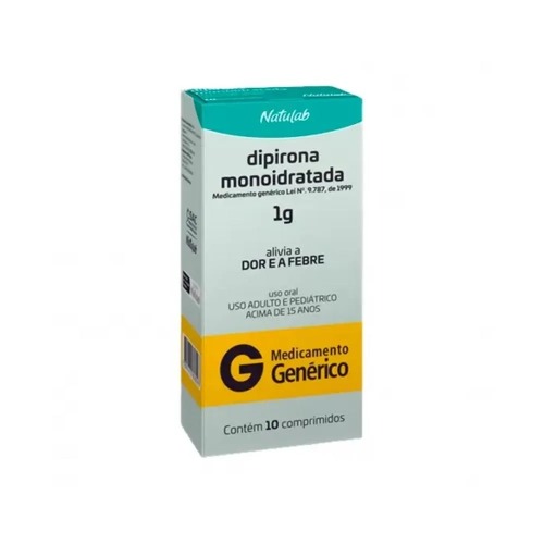 Dipirona 1G Com 10 Comprimidos Natulab Genérico