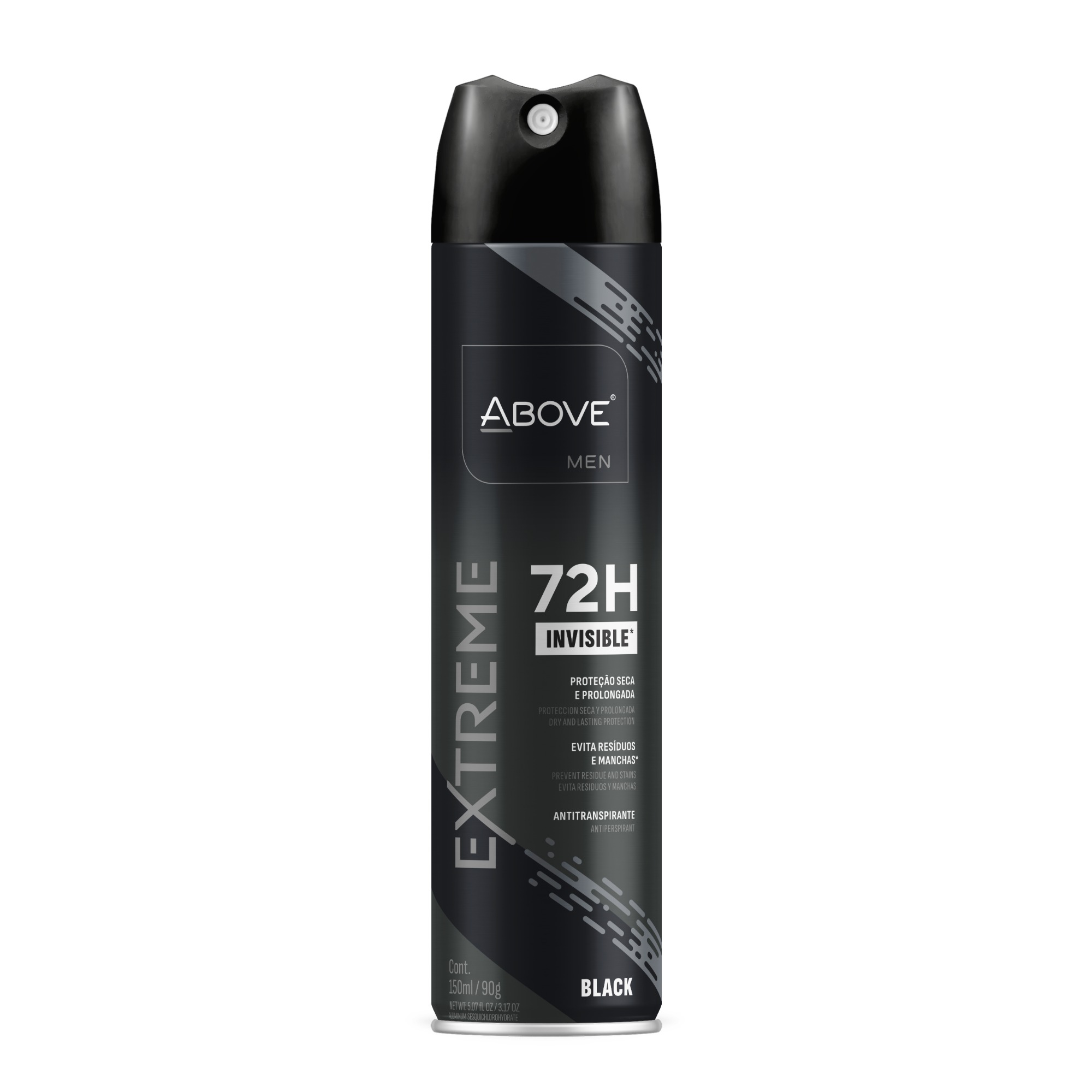 Desodorante Above Aerosol 150ML Extreme 72h Black