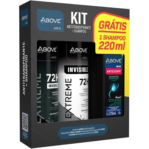 Kit Des Above Aer 150Ml Extreme Black/ Invisible 2Un + Sh Anticaspa
