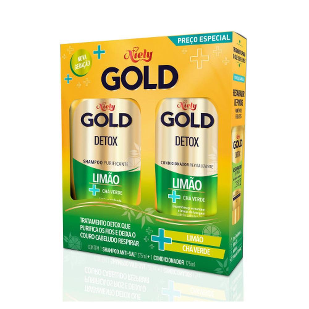 Kit Shampoo+Condicionador Niely Gold 300/200ml Detox