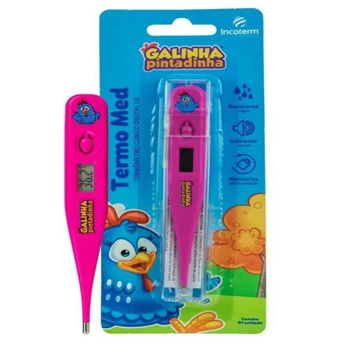 Termômetro Clinico Digital Incoterm Galinha Pintadinha Pink