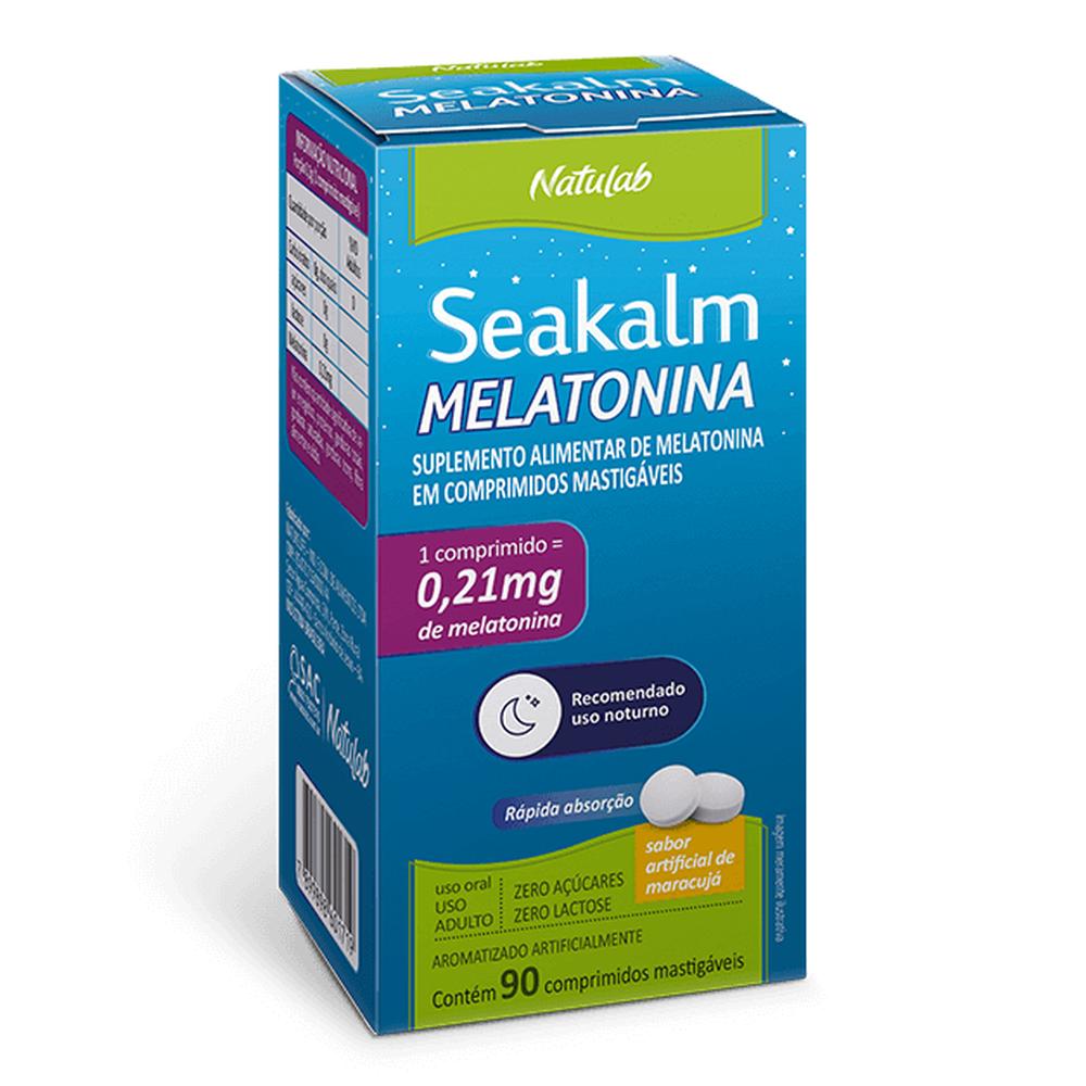 Seakalm Melatonina com 90 Comprimidos Mastigáveis Natulab