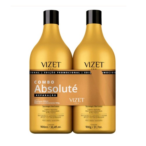 Kit Shampoo+Condicionador Vizet Absoluté 900Ml Reparação