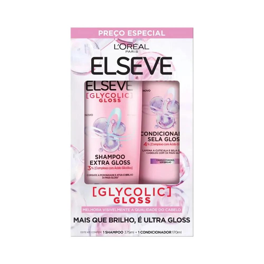 Kit Shampoo + condicionador Elseve 375+170ml Glycolic Gloss