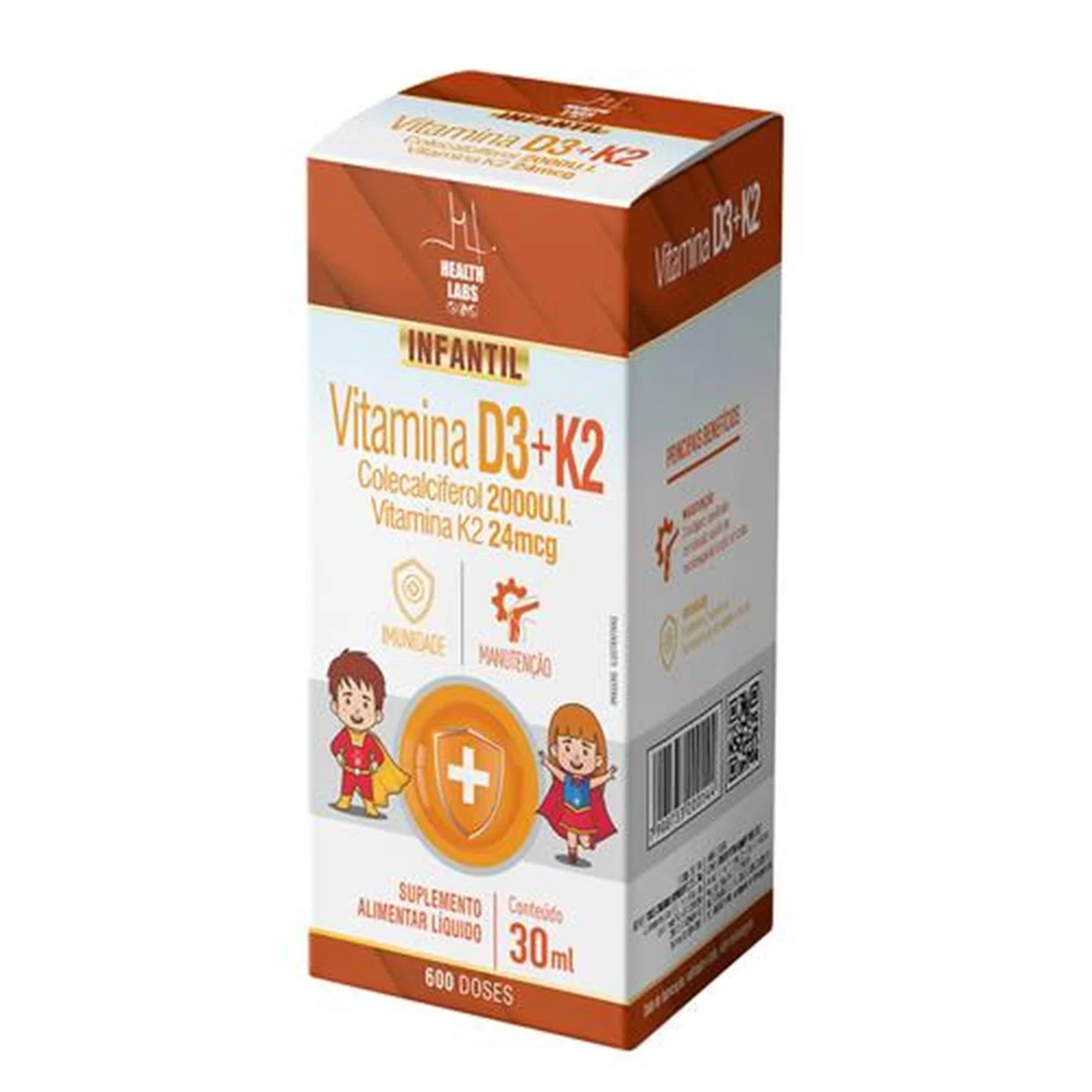 Vitamina D3+K2 Pediátrico Gotas 30ml Health Labs