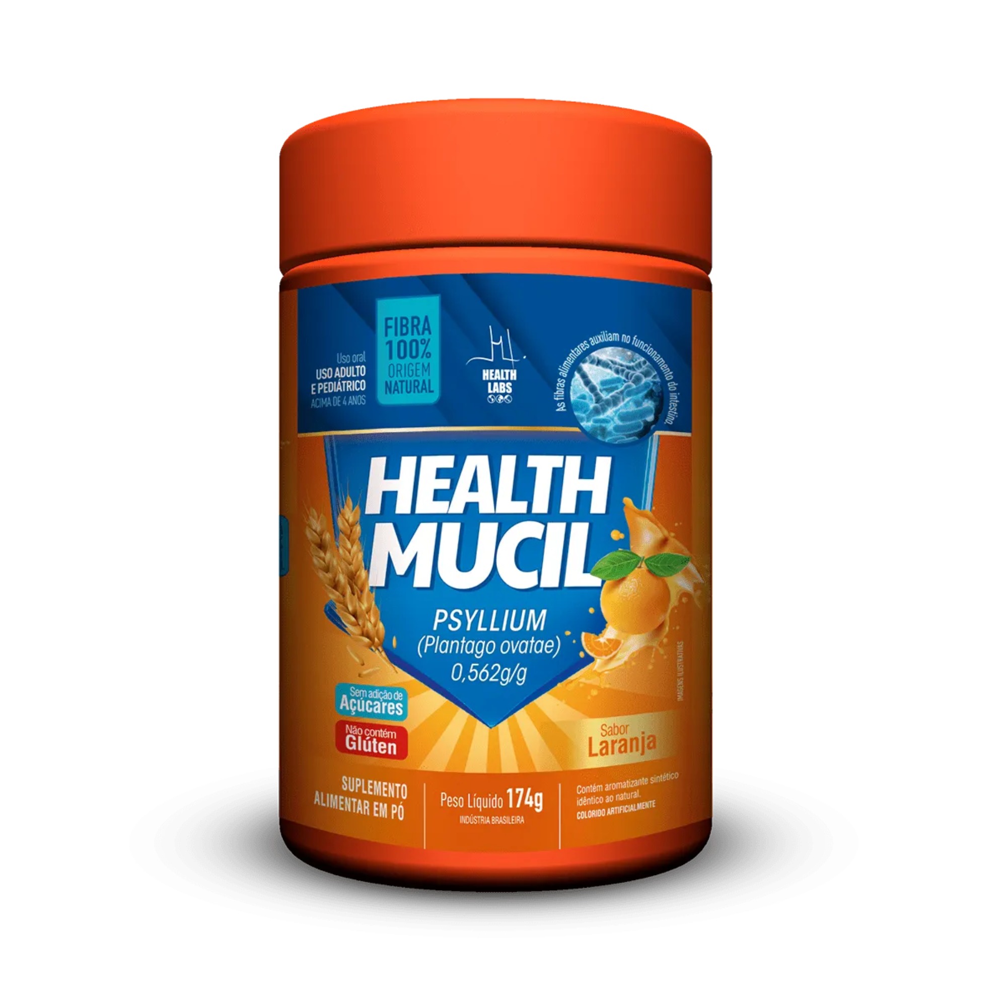 Health Mucil 174g Sabor Laranja Health Labs