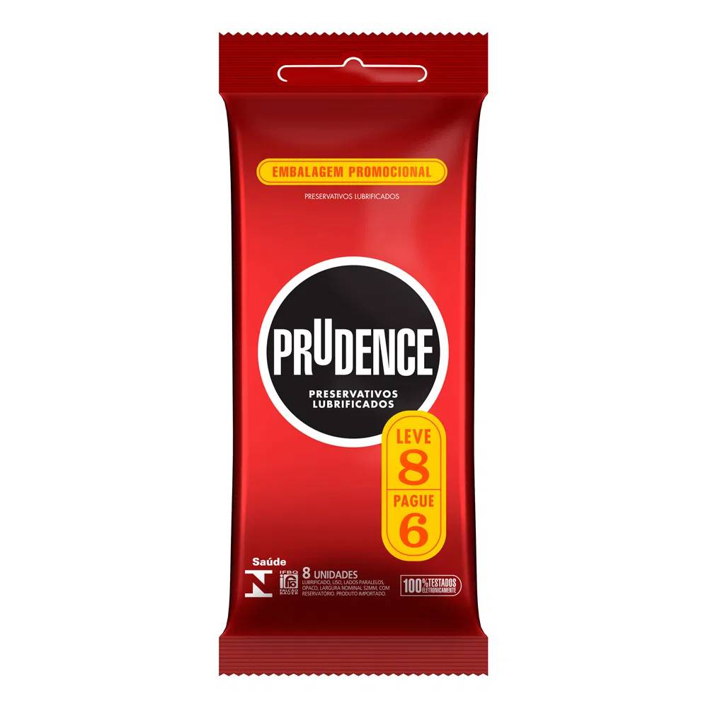 Preservativo Prudence Lubrificado Leve 8 Pague 6