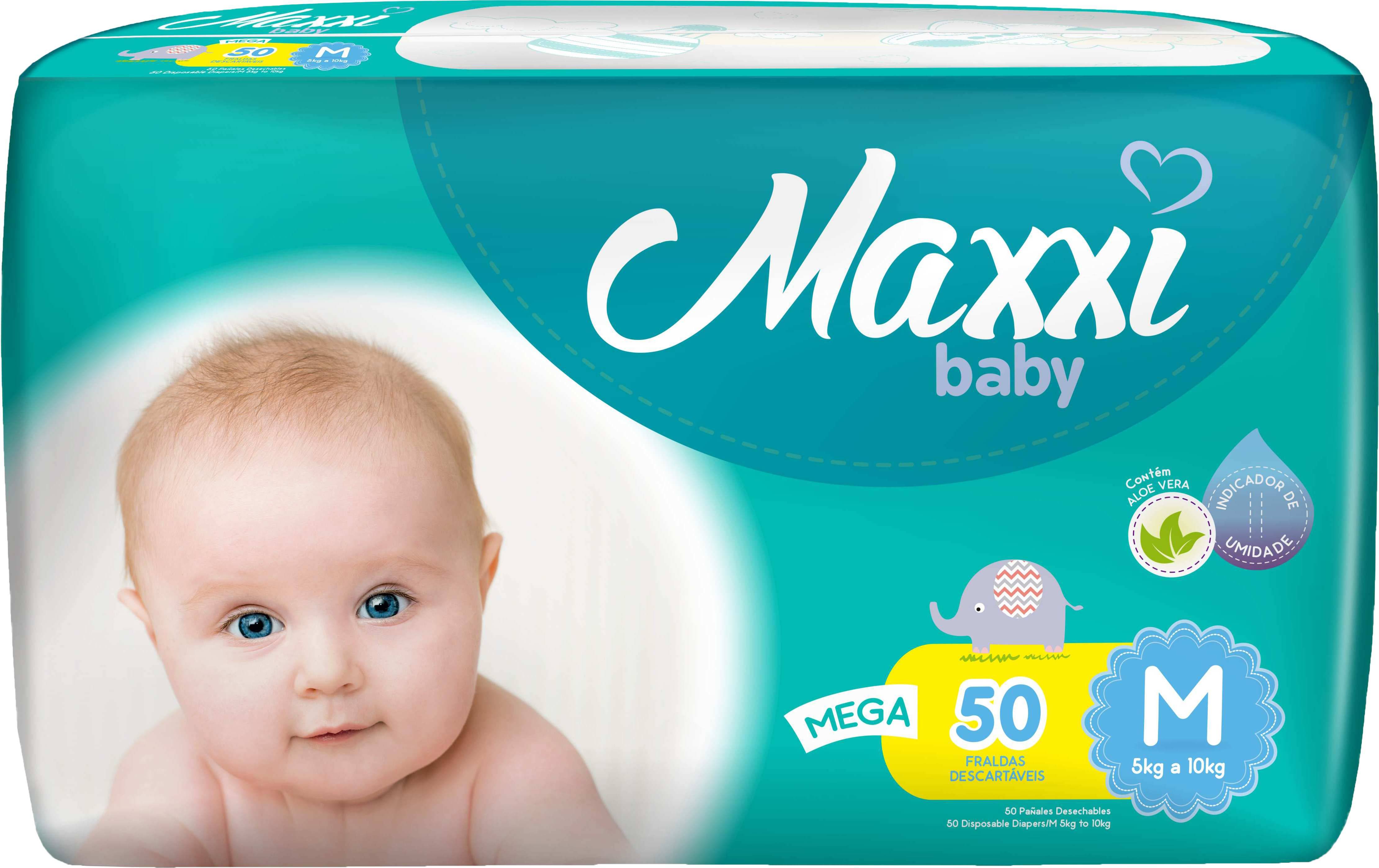 Fralda Maxxi Baby Mega M 50 Unidades