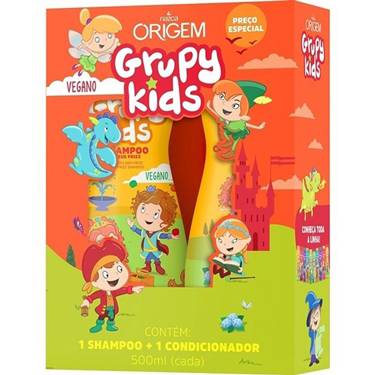 Kit Infantil Grupy Kids 500ml Adeus Frizz