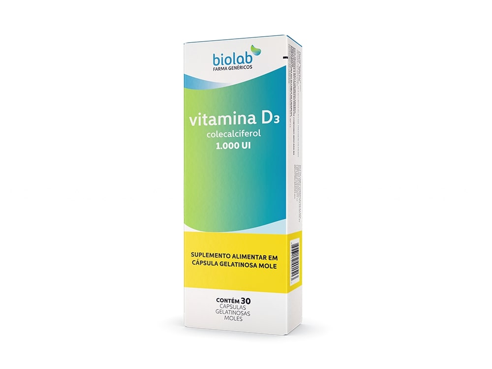 Vitamina D3 1.000ui 30 Cápsulas Biolab