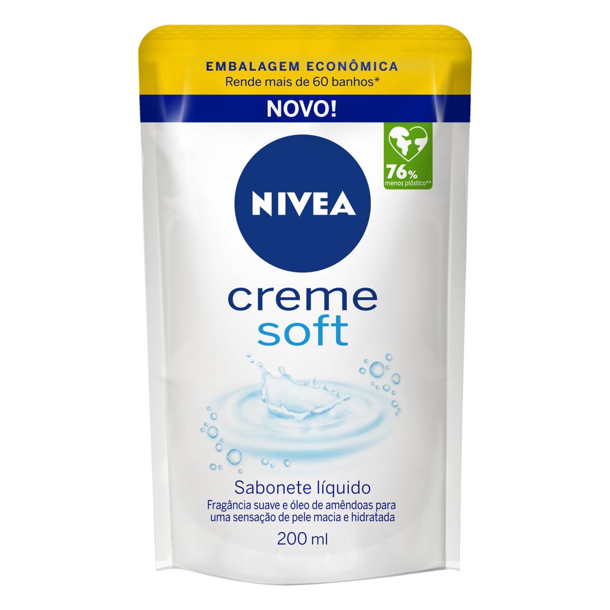 Sabonete Liquido Nivea 200ml Creme Soft Refil