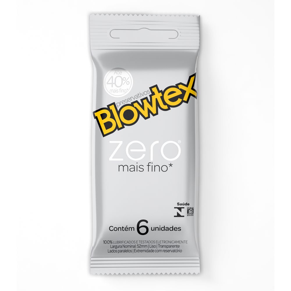 Preservativo Blowtex Zero Mais Fino 6 Unidades