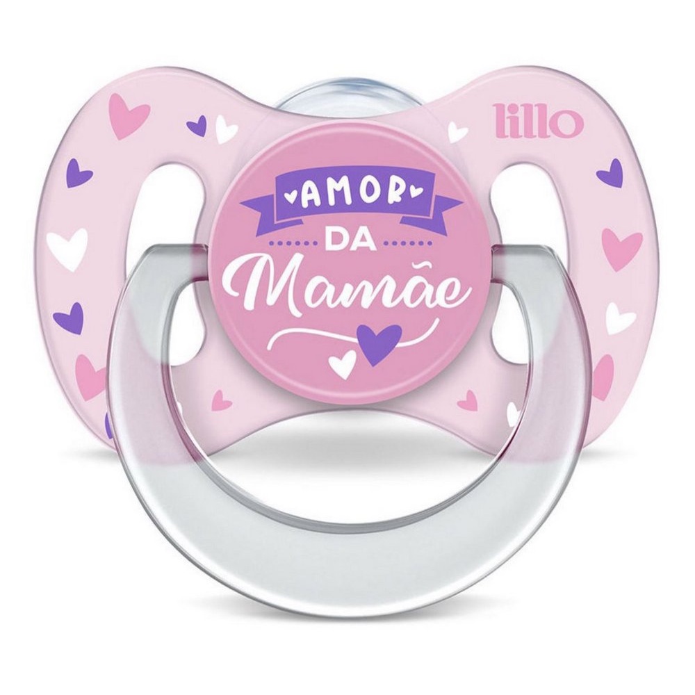 Chupeta Lillo Funny Amor Da Mamãe Rosa Tamanho 1