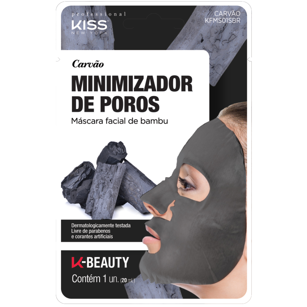 Máscara Facial De Bambu Carvão Kiss New York 1 Unidade